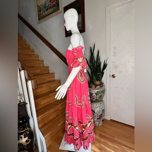 Anthropologie Love The Label Paisley Off-The-Shoulder Maxi Dress - Picture 5 of 8